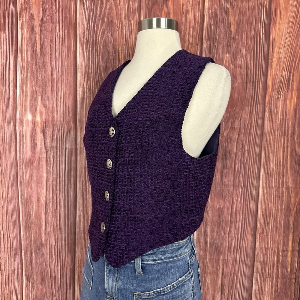 VTG Stonebridge Purple Button Front Vest Top Western Rodeo Womens Size PS Small - Picture 6 of 7